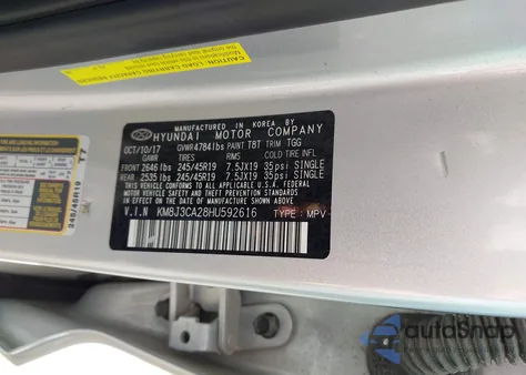 2017 Hyundai Tucson Sport z USA, uszkodzony, nr VIN KM8J3CA28HU592616